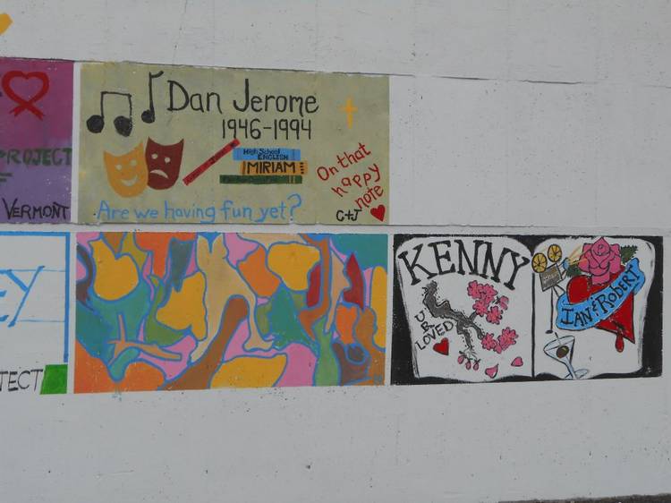 More than 20 community artists in Vermont painted a 'Concrete Quilt' to commemorate the 25th anniversary of The Names Project - AIDS Memorial Quilt.